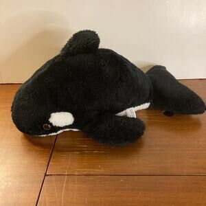 Vintage 80s Unbranded Orca Killer Whale Plush EUC